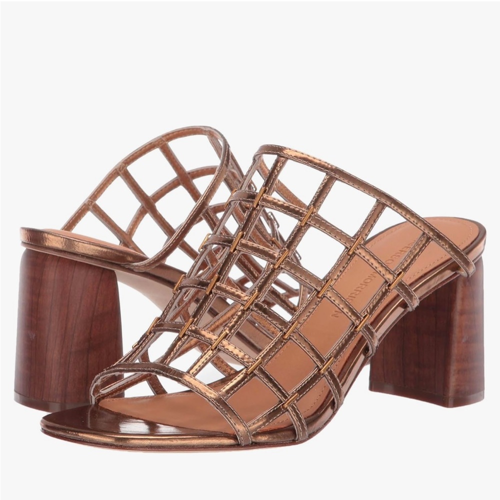 Sigerson Morrison Daina Cage Gold/Bronze Mettalic Heels